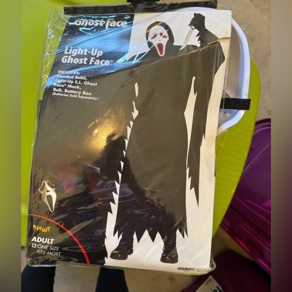 Spirit Light-Up Ghost Face Costume - Black and White - Picture 1 of 3